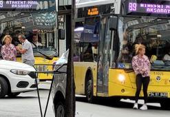 Küçükçekmece’de alkollü kadın trafiği birbirine kattı! Otobüsün önüne atladı