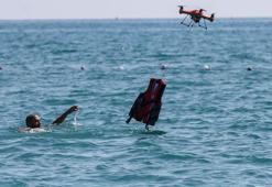 Boğulma tehlikesi geçirene 'cankurtaran dron' ile müdahale