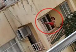 6'ncı kat balkonunda tehlikeli oyun!