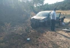 Tarlaya uçan otomobilin sürücüsü öldü