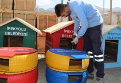 Para kasaları ile araç lastiklerinden sokak hayvanlarına yuva