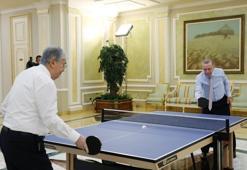 Cumhurbaşkanı Erdoğan, Tokayev ile masa tenisi oynadı