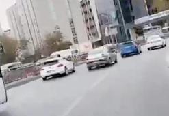 Trafikte tehlikeli anlar! Makas atıp sosyal medyada paylaştılar