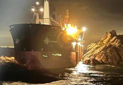 Marmara denizinde tahıl gemisi karaya oturdu