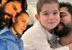 Burak Özçivit'ten oğlu Karan'la pozlar! Fahriye Evcen kayıtsız kalmadı