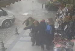 Bağcılar'da iş yerinde patlama kamerada