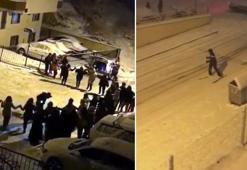 Ankara kar yağışına teslim oldu! Halay çekip kayak yaptılar
