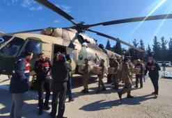 Dağlık alandaki depremzedelerin yardımına askeri helikopter yetişti