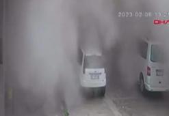Deprem sırasında apartmanın yıkılması güvenlik kamerasında!