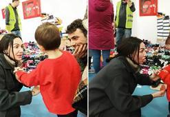Oyuncu Birce Akalay gönüllülerle yardım çalışması yürüttü!