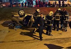 Aynı yöne giden otomobiller çarpıştı: 1 ölü, 6 yaralı