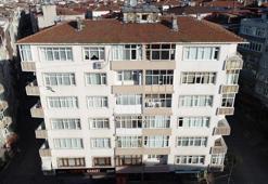 Bahçelievler'de boşaltılan 6 katlı bina havadan fotoğraflandı