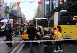 Şişli'de servis minibüsü önce iki İETT otobüsüne ardından taksiye çarptı