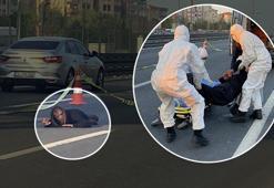 AIDS'liyim deyince ortalık karıştı! Otobanın ortasına yattıp bekledi
