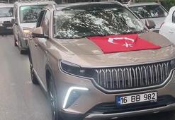 Togg, asker uğurlamasında konvoy başı oldu