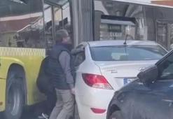 Hatalı park nedeniyle manevra yapamayan İETT otobüsü trafiğe neden oldu