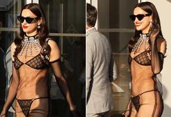 Irina Shayk, Cannes'a iç çamaşırıyla geldi!