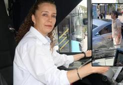 Aracını hatalı park eden sürücü, kendisini uyaran otobüs şoförüne hakaret edip, bıçak çekti