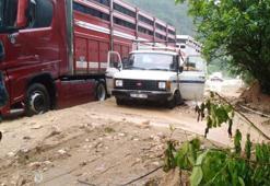 Sakarya Nehri taştı Söğüt-İnhisar yolu selden dolayı trafiğe kapandı