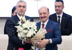 Çalışma Bakanlığı'nda devir teslim töreni! Vedat Bilgin görevi Vedat Işıkhan'a devretti