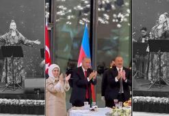 Erdoğan ve Aliyev ayakta alkışladı! Azerin'in söylediği türkü geceye damga vurdu