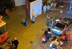 Galata’da 'pes' dedirten görüntüler! Göz gözü görmedi