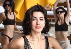 Nesrin Cavadzade fit haliyle plajı kasıp kavurdu