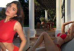 Kylie Jenner'dan kırmızı bikinili pozlar! 'Fotoğrafları sevgilin mi çekti?'