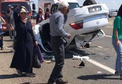Diyarbakır’da otomobil takla attı: 1 ölü, 4 yaralı