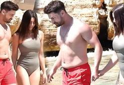 Alp Navruz ve Sıla Türkoğlu el ele tutuşup denize girdi!