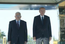 Cumhurbaşkanı Erdoğan, Filistin Devlet Başkanı Abbas'ı resmi törenle karşıladı