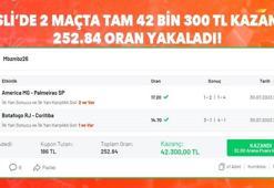 Misli’de 2 maçta tam 42 bin 300 TL kazandı, 252.84 oran yakaladı!