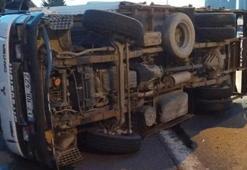 Kontrolden çıkan kamyonet devrildi: 1 yaralı