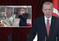 Cumhurbaşkanı Erdoğan terör saldırısında yaralanan polisle görüştü