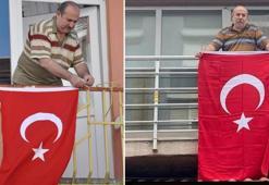 'Bayrak Asan Dayı' 100. yıl için balkona çıktı!