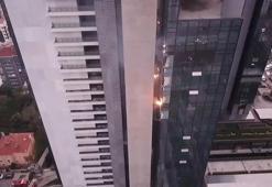 Mecidiyeköy'de iş merkezinin rezidans kısmında yangın çıktı
