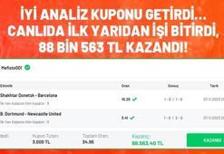 İyi analiz kuponu getirdi… Canlıda ilk yarıdan işi bitirdi, 88 bin 563 TL kazandı!