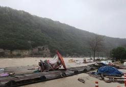 Şile’de şiddetli yağış nedeniyle dere taştı