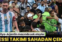 Brezilya-Arjantin maçında tribünler savaş alanına döndü! Messi takımı sahadan çekti: Ağzından çıkan kelimelere dikkat et