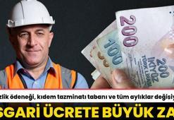 Asgari ücrete büyük zam! İşsizlik ödeneği, kıdem tazminatı tabanı ve tüm aylıklar değişiyor