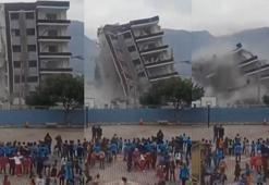 Okulda panik anları! Bahçedeki öğrenciler koşarak kaçtı