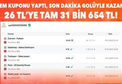 Sistem kuponu yaptı, son dakika golüyle kazandı… 26 TL’ye tam 31 bin 654 TL!