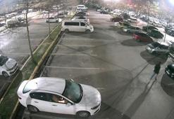Parke taşı ile 35 aracın camlarını kıran şüpheli, kamerada