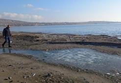 Van Gölü kıyıları dondu