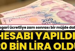 Asgari ücretliye zam sonrası bir müjde daha! 20 bin lira oldu