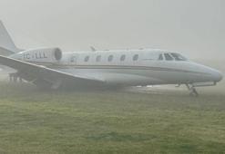 Diyarbakır Havalimanı'nda özel jet pistten çıktı