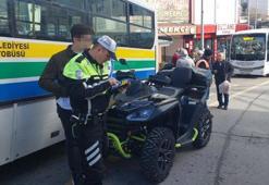 15 yaşındaki genç ATV ile trafiği birbirine kattı, 35 bin lira ceza yedi
