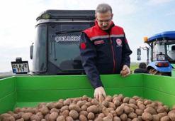 Adana’da turfanda patates toprakla buluştu