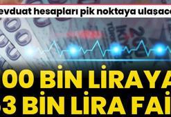 100 bin liraya 1 yılda 53 bin 890 lira faiz! Mevduat hesapları pik noktaya gözünü dikti