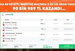 Muleka 88’de attı, Beşiktaş maçında 9.32’lik oran yakaladı! 90 bin 389 TL kazandı…